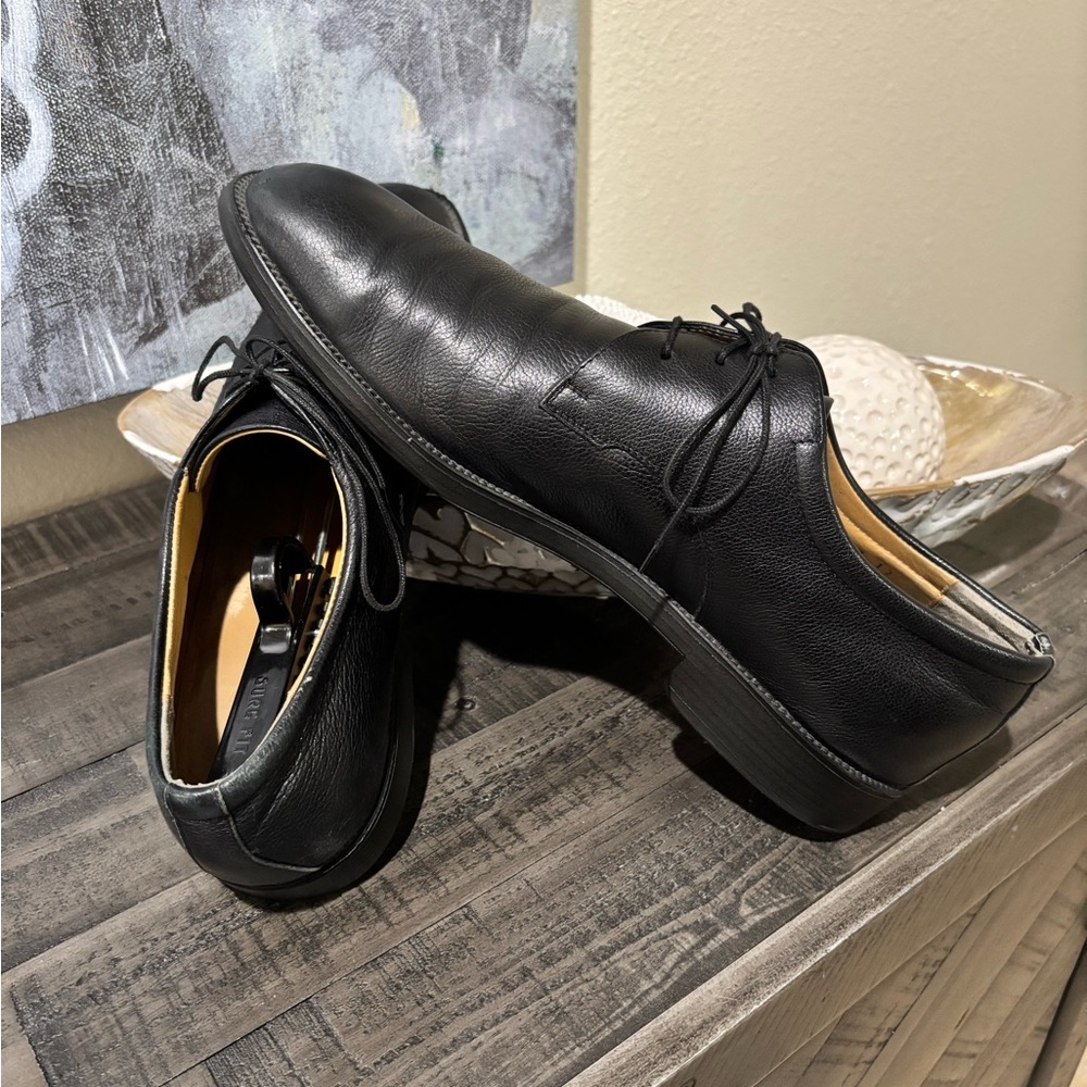 Salvatore Ferragamo Italy Black Leather Derby Shoes Men Size 10​